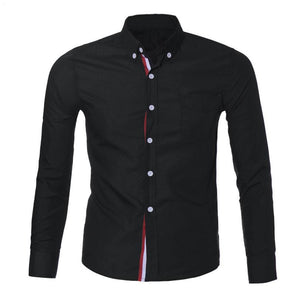 Navy Blue/Light Blue/White Mens Button Shirt Chemise Homme Slim Fit Long Sleeve Men Shirts Famous Brand Social Shirt